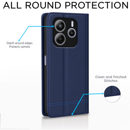 Pikkme Redmi Note 14 5G Magnetic blue wallet flip cover – photo 4