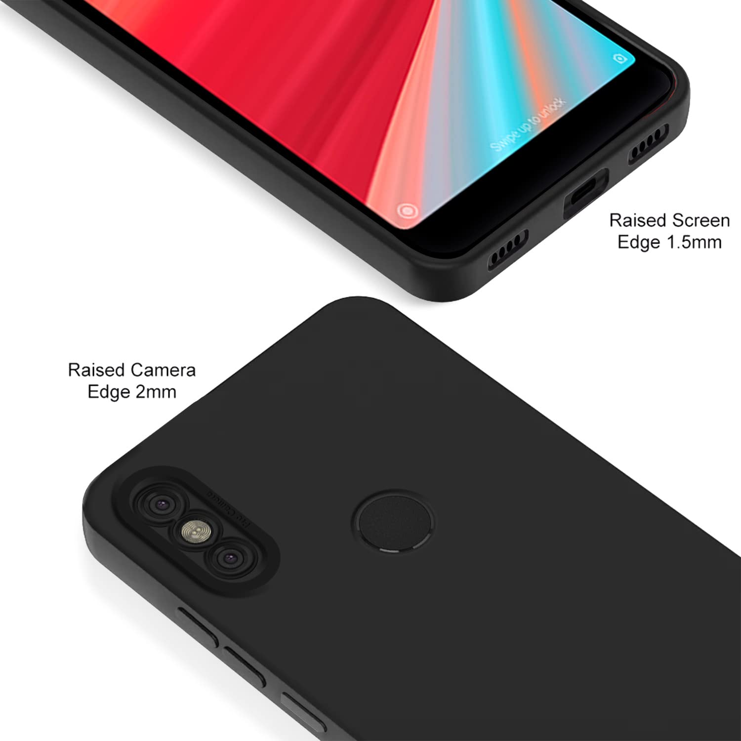 Pikkme Mi Redmi Y2 Liquid Silicone Back Cover | Black
