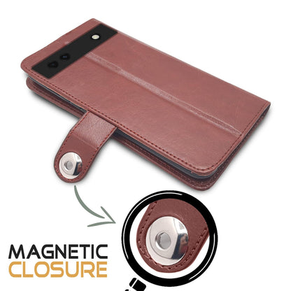 Pikkme Google Pixel 6a brown flip case – photo 4