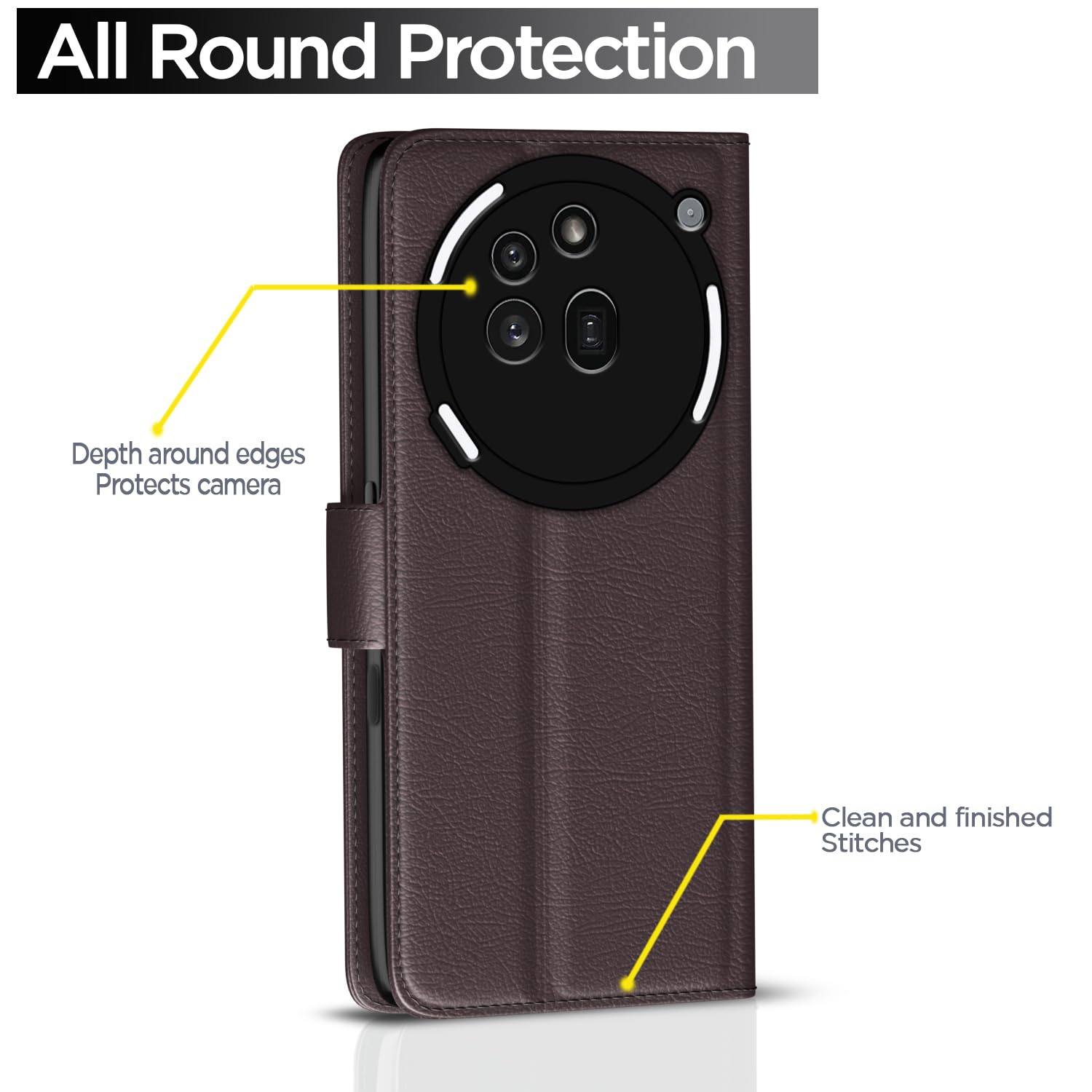 Pikkme Nothing Phone 3a Pro 5G Vintage Flip cover (Coffee)