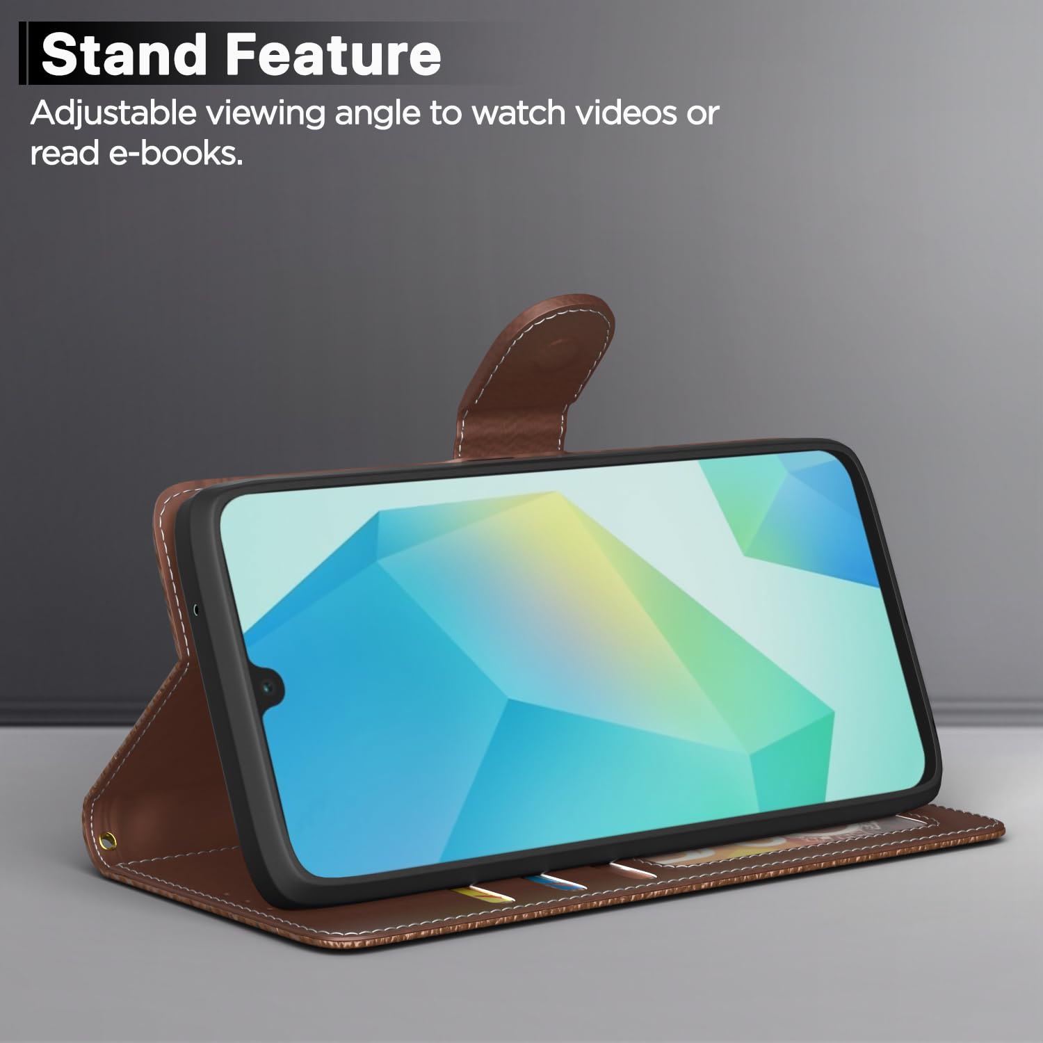 Pikkme tan Wallet flip case for Samsung A16 5G – photo 3