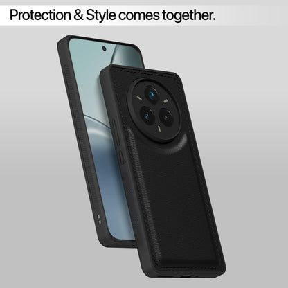 Pikkme Realme 14 Pro Plus 5G Leatherback Back Case (Black)