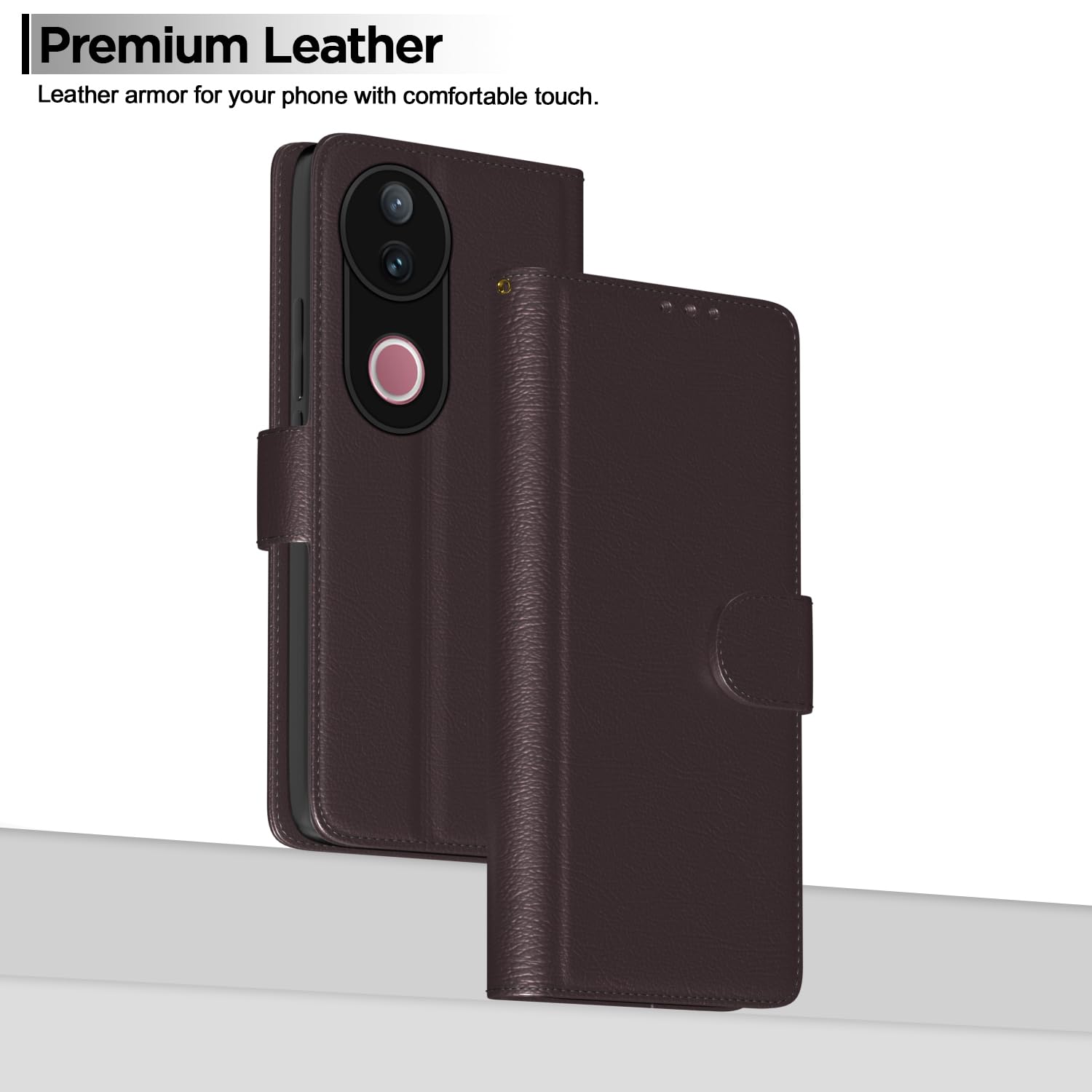 Pikkme Vivo V50 5G / V50e 5G Vintage Flip Cover (Coffee)