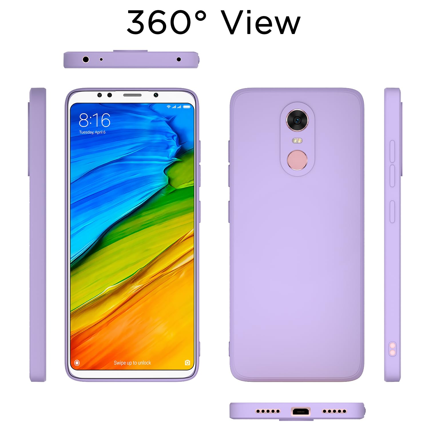 Redmi Note 5 back cover in purple by Pikkme – photo 4