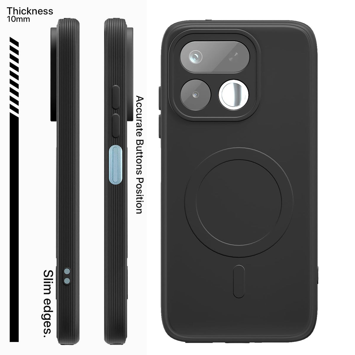 Black phone cover for Realme 16T 5G – Pikkme – photo 3