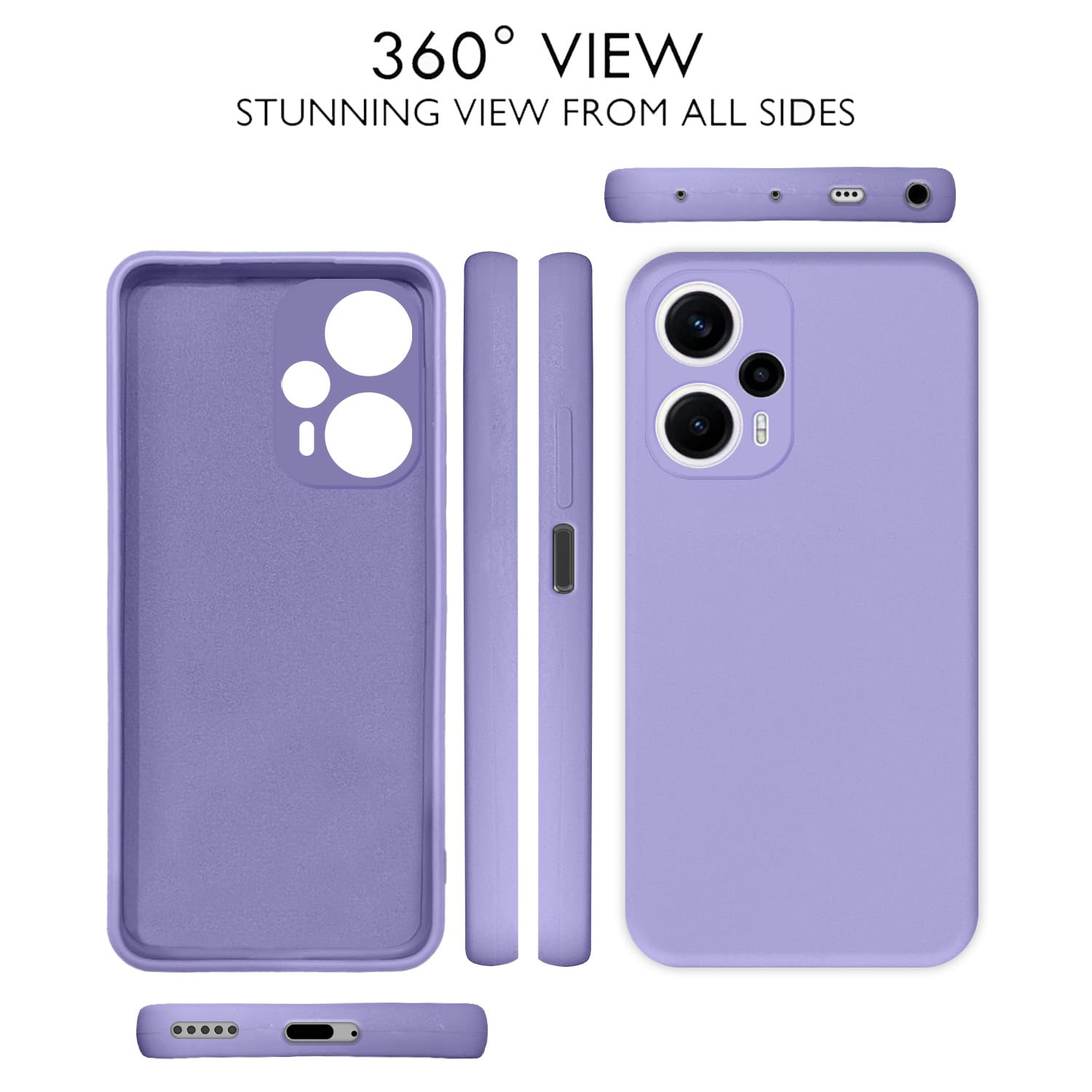 Pikkme Poco F5 5G Soft Matte Silicone Shockproof Case (Purple)