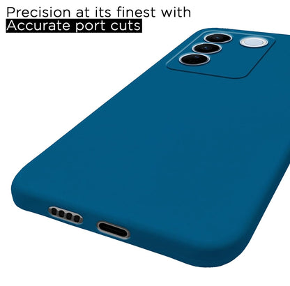 Pikkme Vivo V27 / V27 Pro 5G Soft Silicone Case with Camera Bumper Protection | Blue