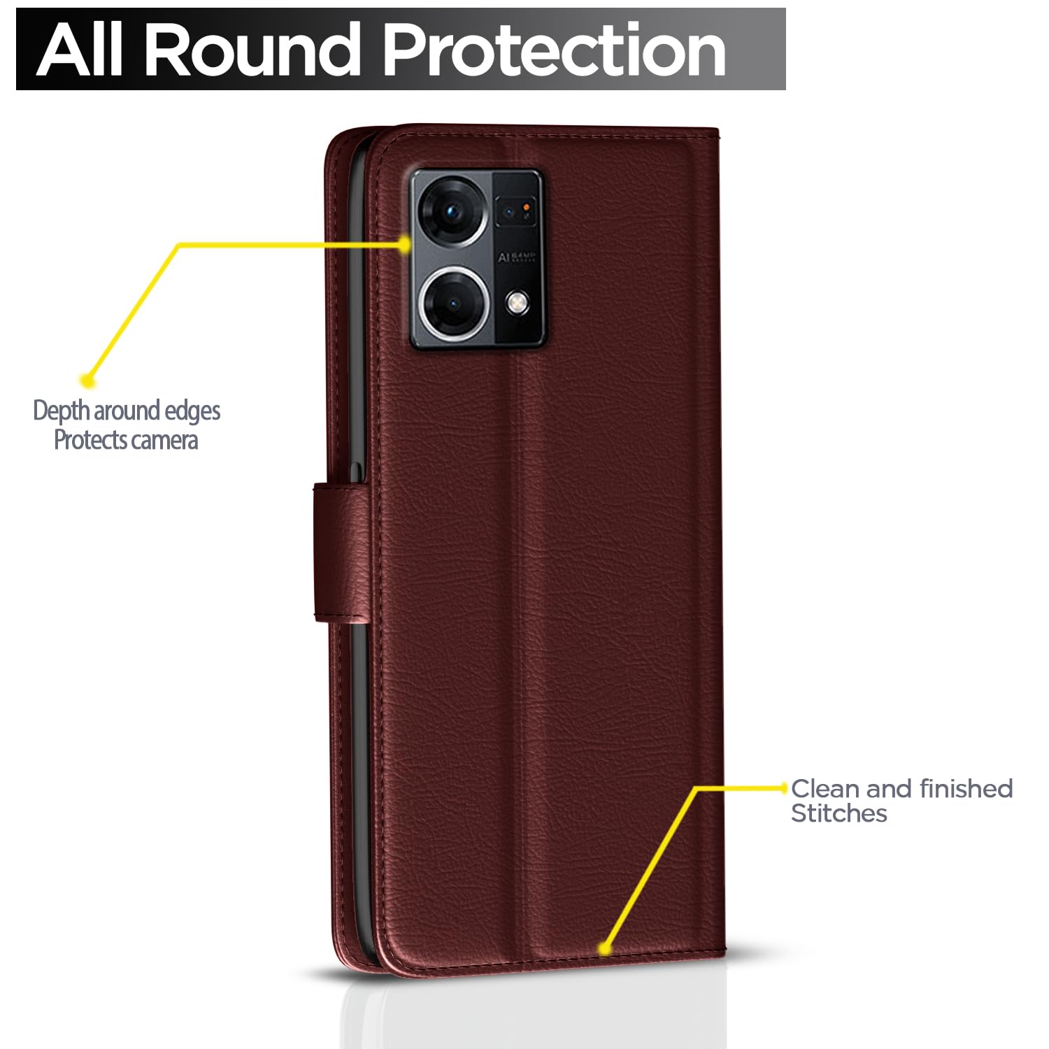 Brown Button flip case for Oppo Reno 7 5G – Pikkme – photo 4