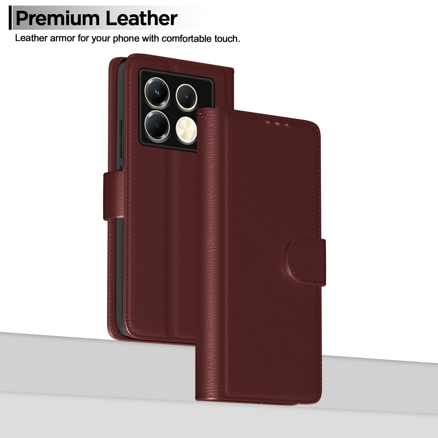 Pikkme Infinix Note 40 5G brown mobile flip cover – photo 2