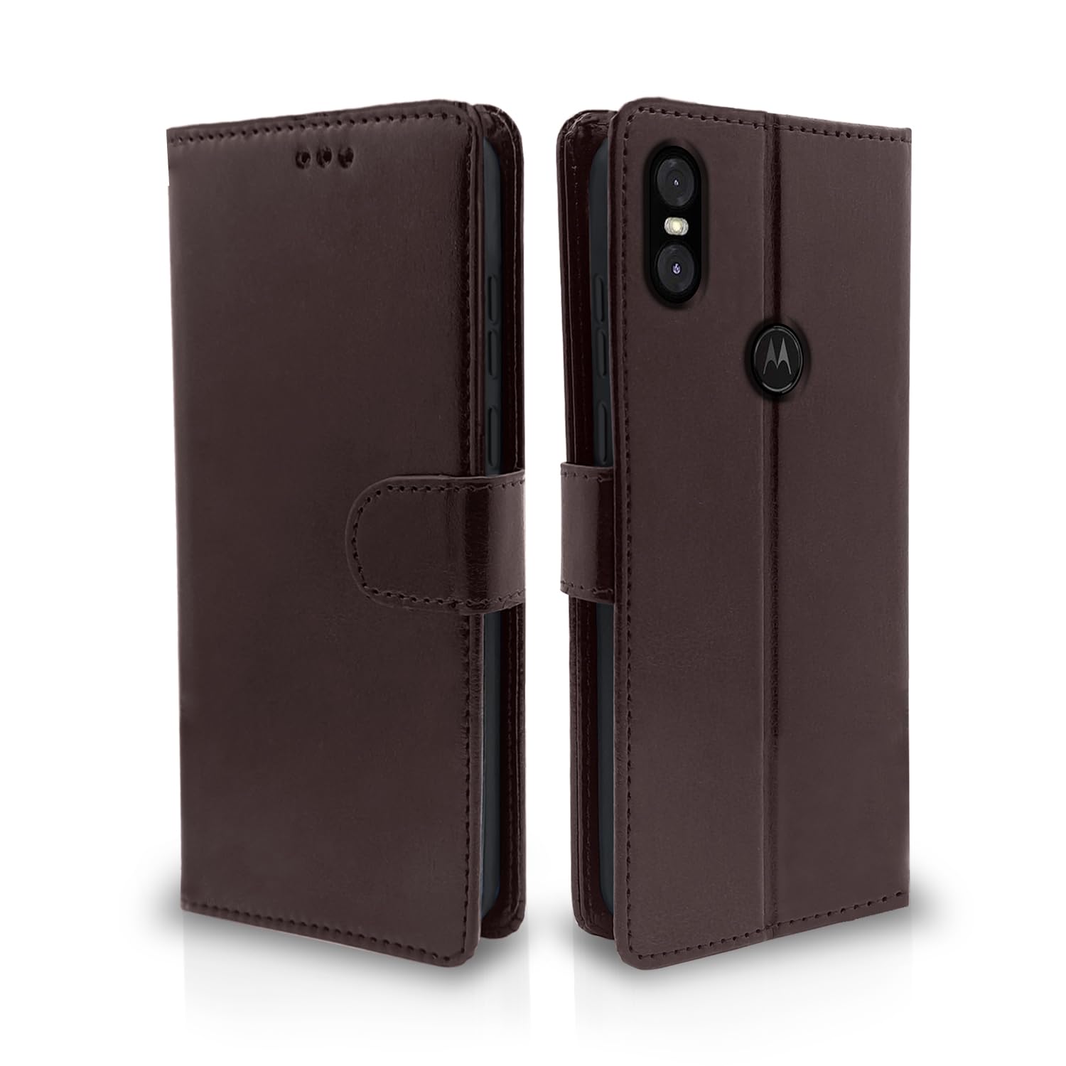 Moto One Power mobile flip cover in coffee by Pikkme