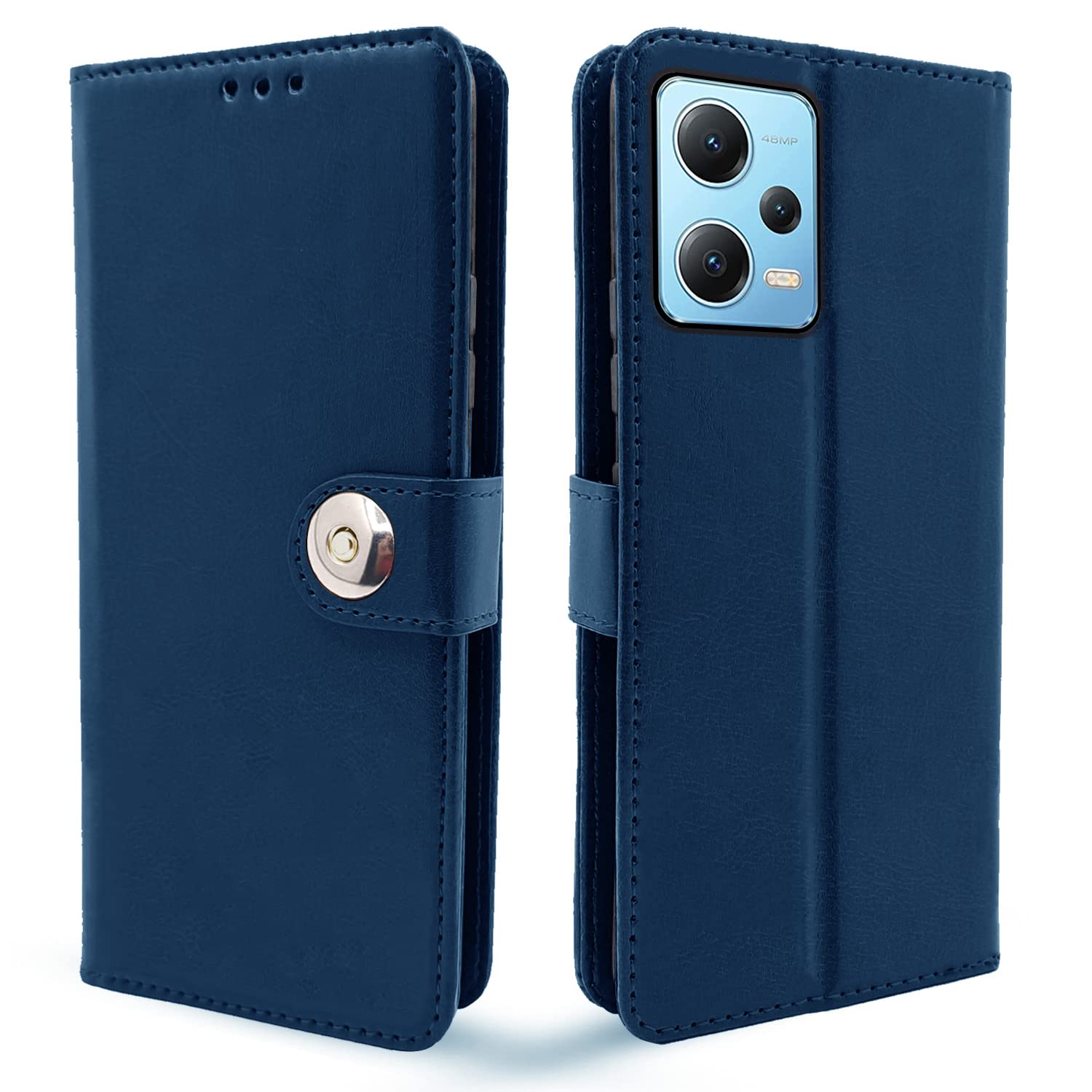 Pikkme Redmi Note 12 Pro 5G button blue mobile flip cover