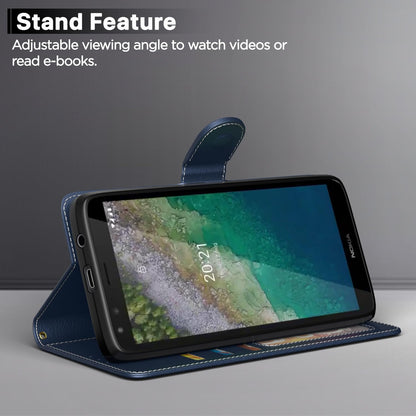 Pikkme blue & brown Magnetic flip case for Nokia C01 Plus – photo 3
