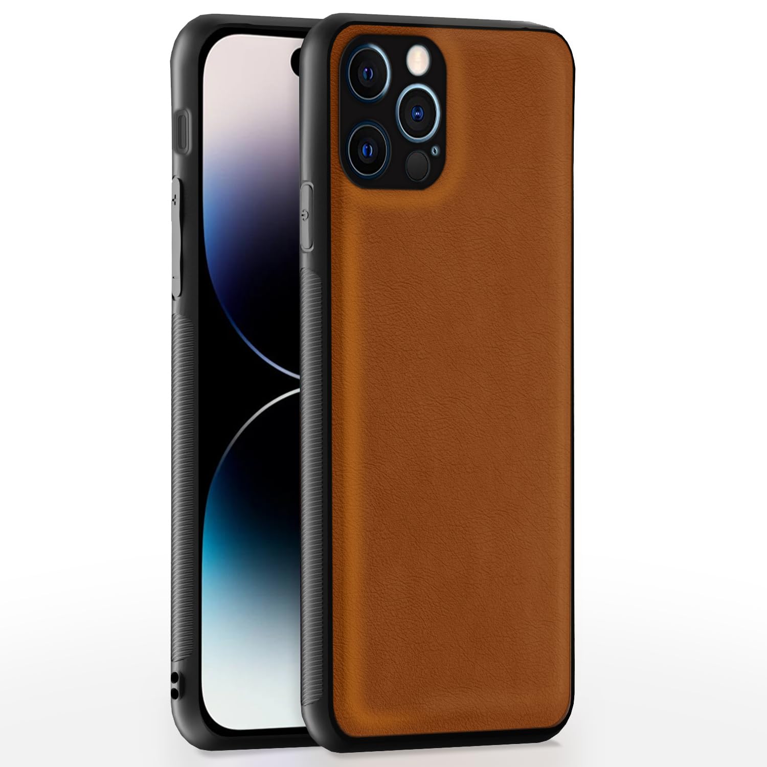iPhone 14 Pro Max Leather mobile cover in camel by Pikkme