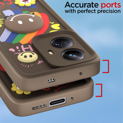 Pikkme Realme 10 Pro Plus 5G Soft Silicone brown mobile back cover – photo 4