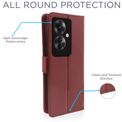 Brown Wallet flip cover for OPPO F25 Pro 5G – Pikkme – photo 4