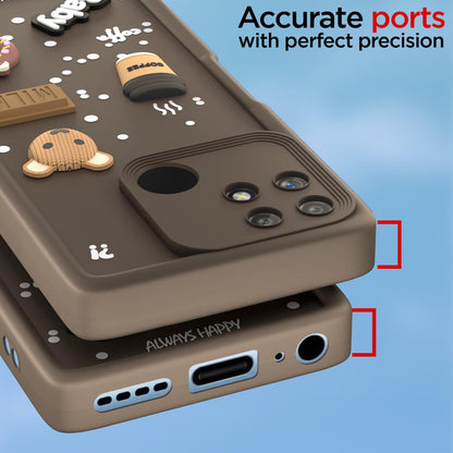 Realme Narzo 50A Silicone back cover in brown by Pikkme – photo 4