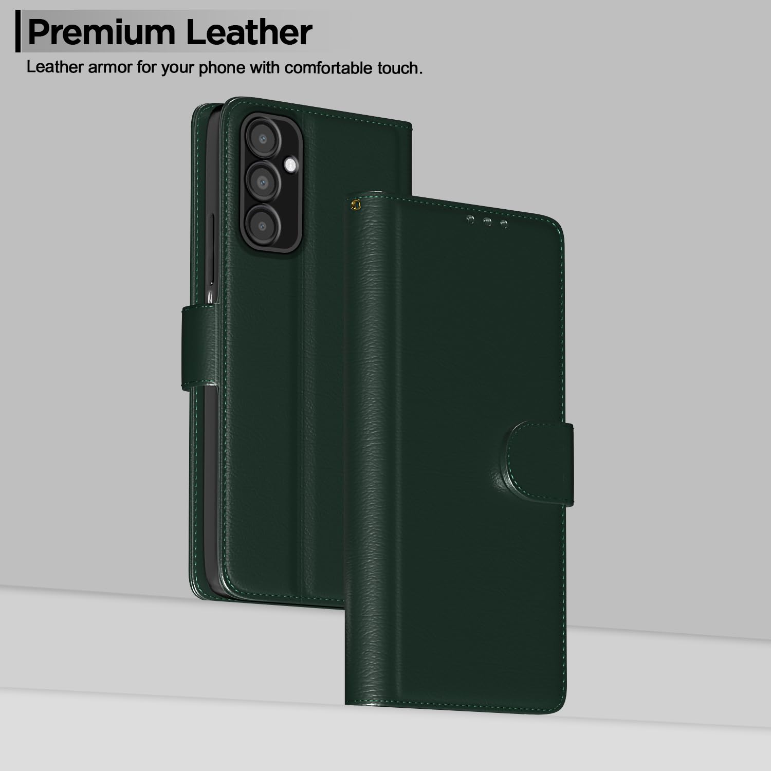 Samsung A14 4G/A14 5G Wallet flip cover in green by Pikkme – photo 2