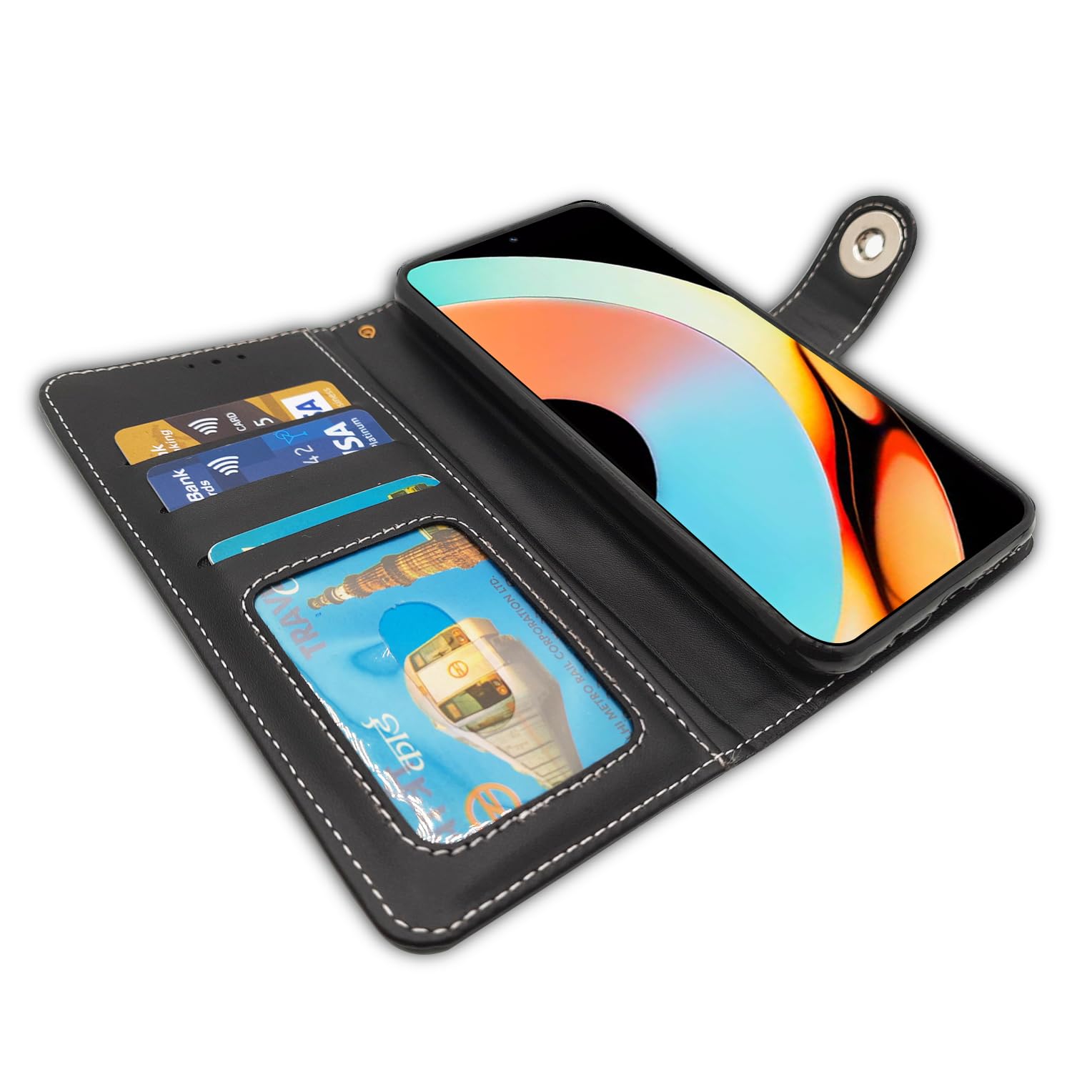 Pikkme Realme 10 Pro Plus 5G Magnetic grey mobile flip cover – photo 5