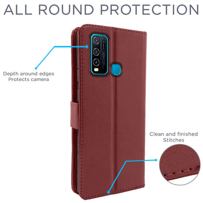 Brown Wallet flip case for Vivo Y50 – Pikkme – photo 4