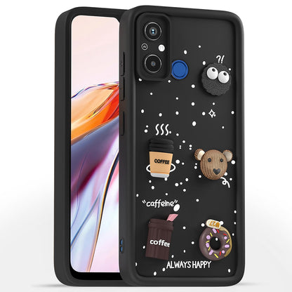 Pikkme Redmi 12C 4G/3D Silicone black mobile back cover