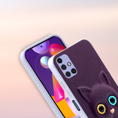Pikkme Samsung Galaxy M31s Kitty Back Cover (Purple)
