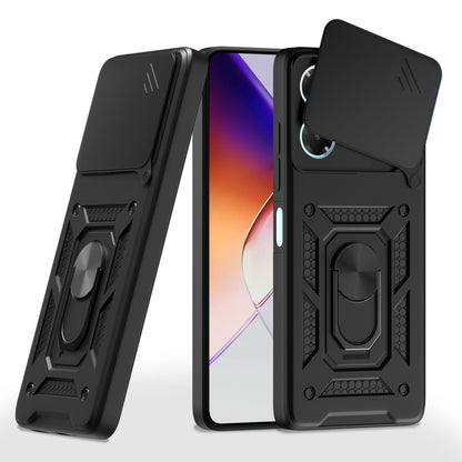 Infinix Note 40x 5G/360 D10 Camera Shield mobile back cover in black by Pikkme