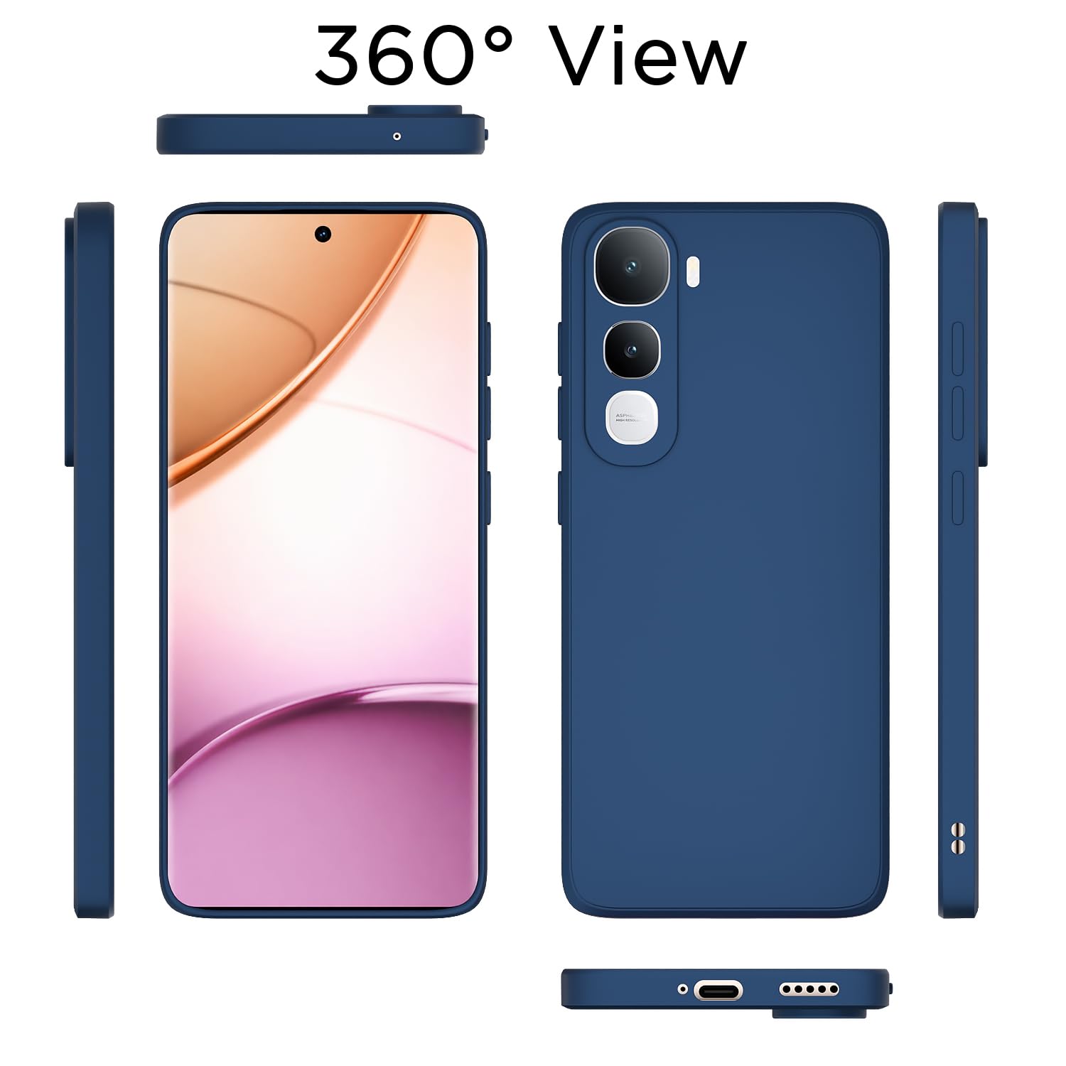 Pikkme blue Matte phone cover for Vivo Y400 Pro 5G – photo 4