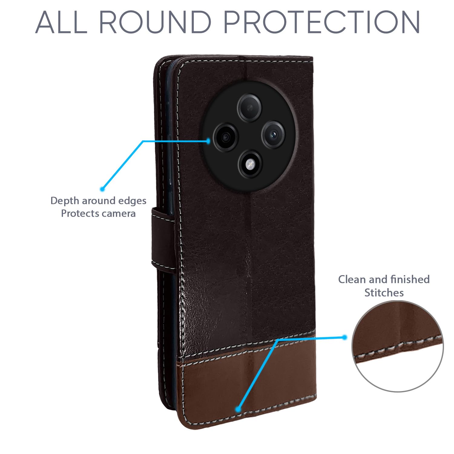Pikkme Oppo F27 Pro Plus 5G coffee & brown wallet flip cover – photo 2