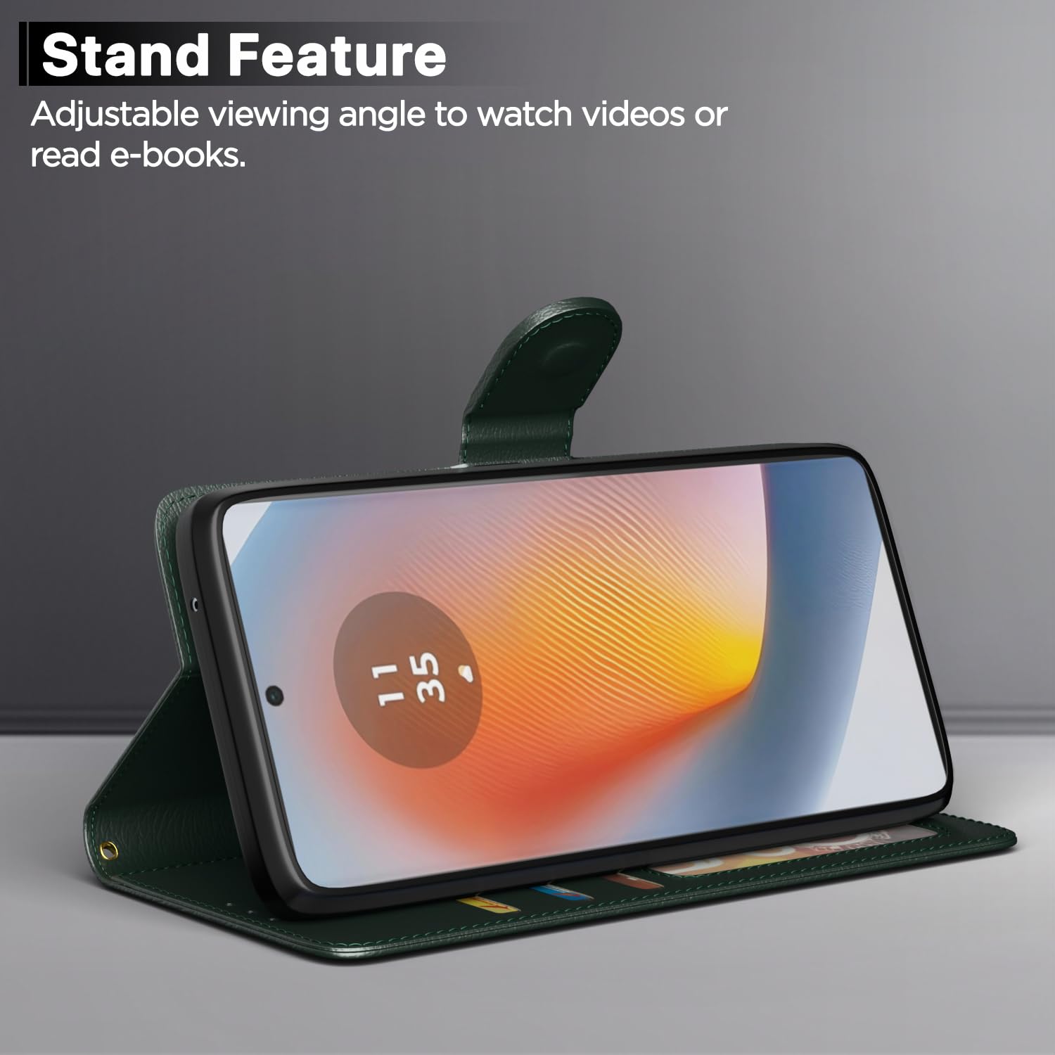Moto G85 5G flip case in green by Pikkme – photo 3