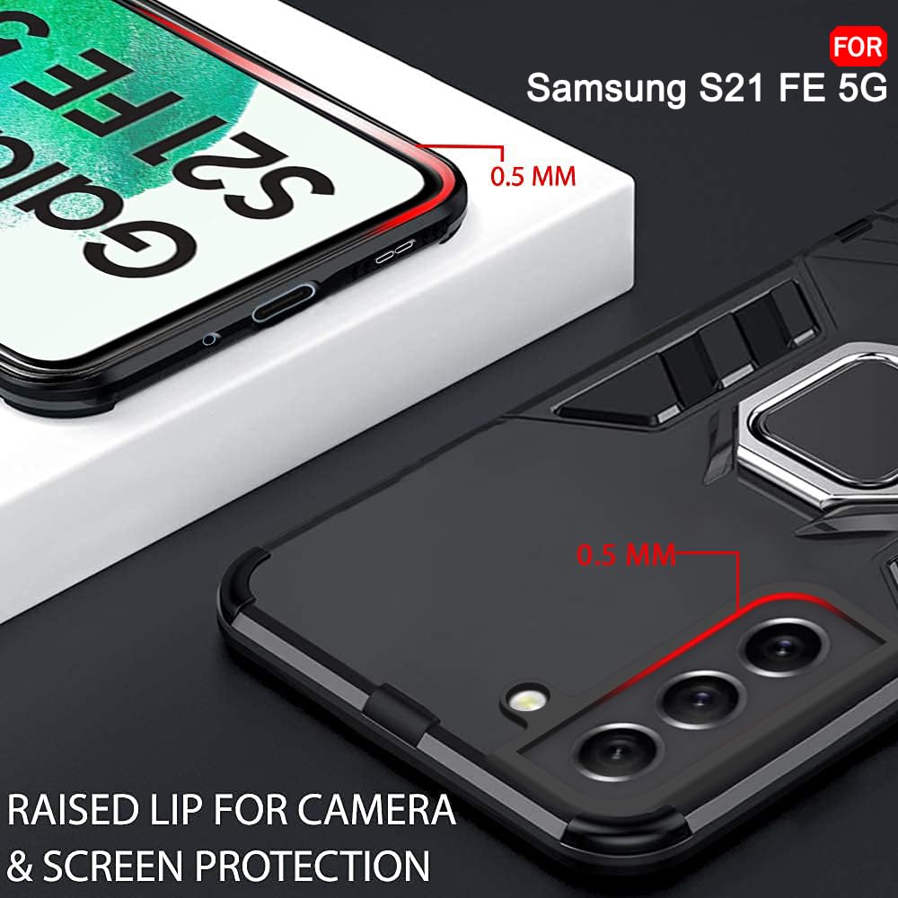 Pikkme Samsung Galaxy S21 Fe 5G D5 Tough Armor Back Cover | Black