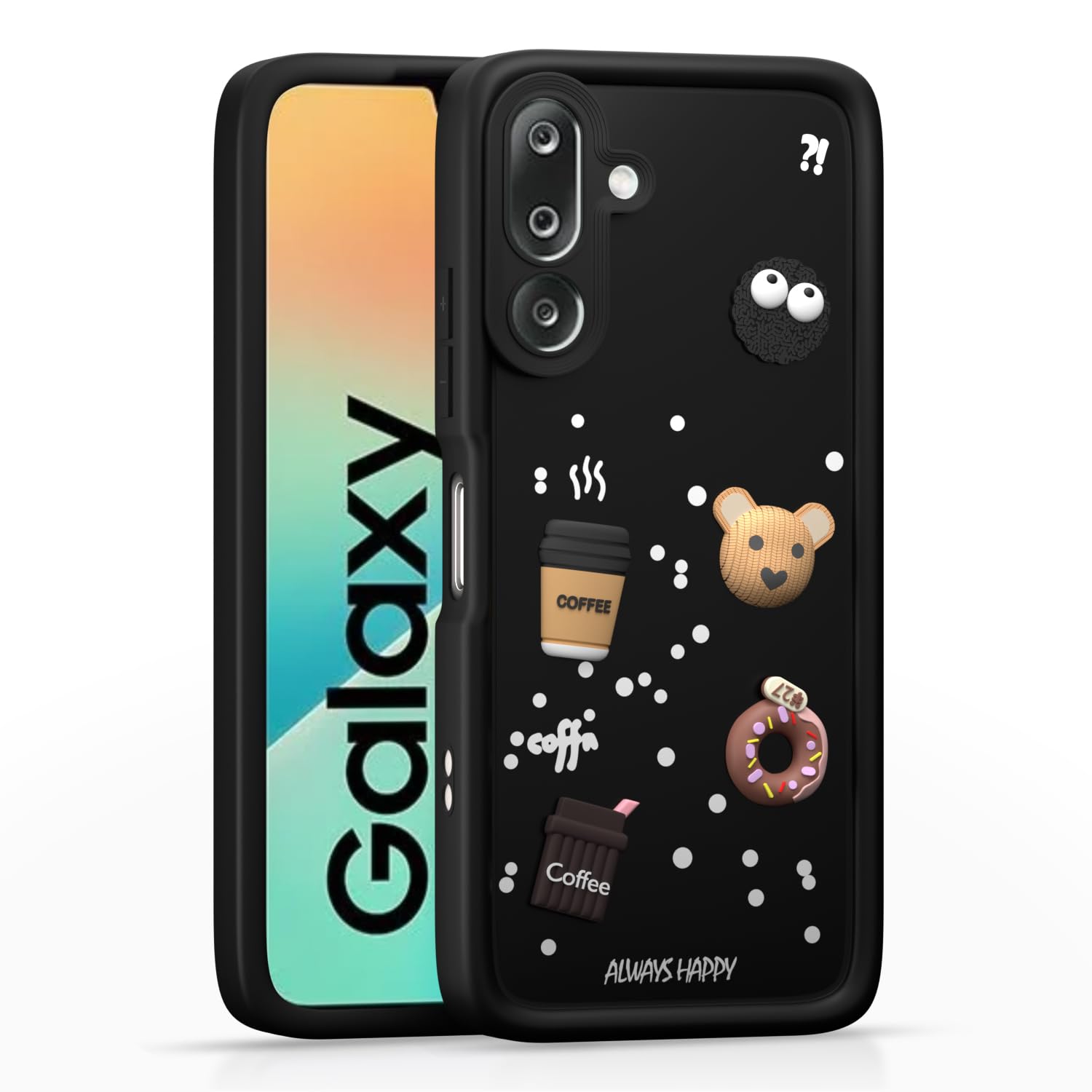 Samsung M36 5G/3D Silicone phone cover in black by Pikkme