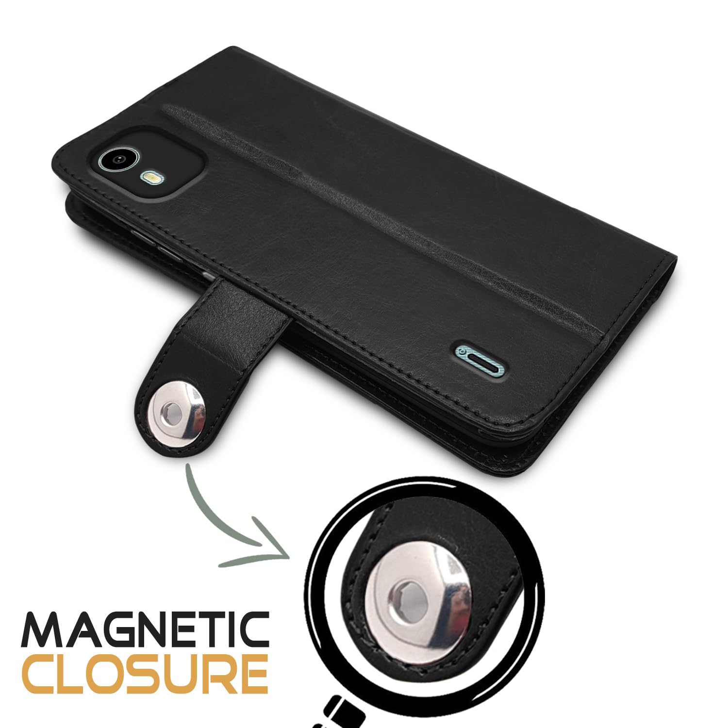 Pikkme black mobile flip cover for Nokia C12/C12 Pro – photo 4