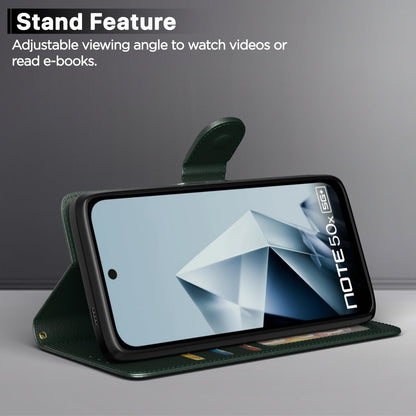 Pikkme Infinix Note 50x 5G Vintage Flip Cover (Green)