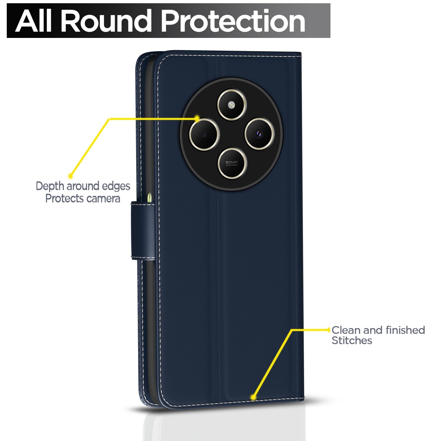 Pikkme Poco M7 5G blue wallet flip cover – photo 4