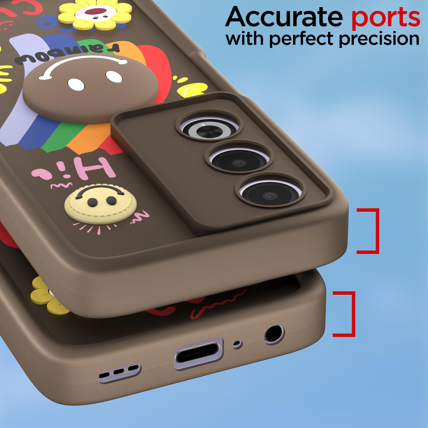 Oppo A3 Pro 5G Soft Silicone mobile cover in brown by Pikkme – photo 4