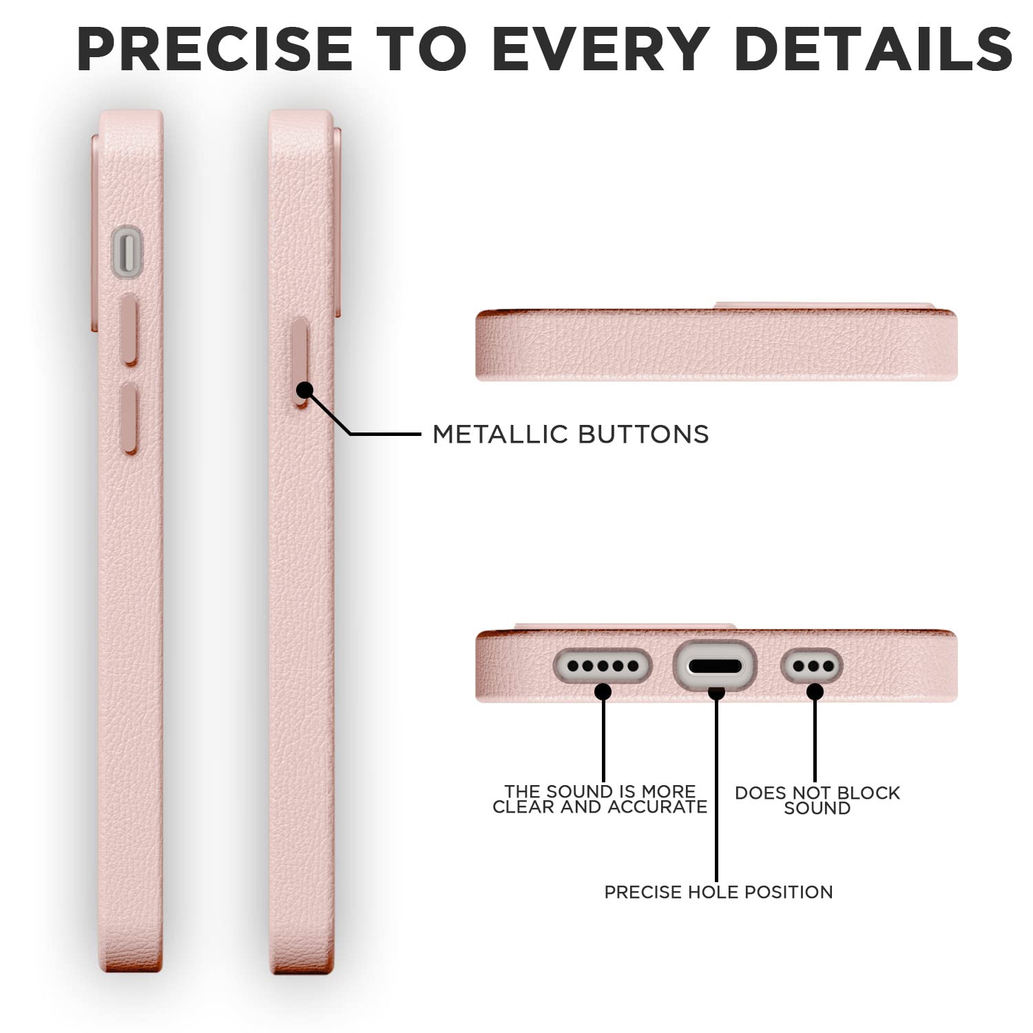 Pikkme iPhone 13 Leather sand pink phone cover – photo 6