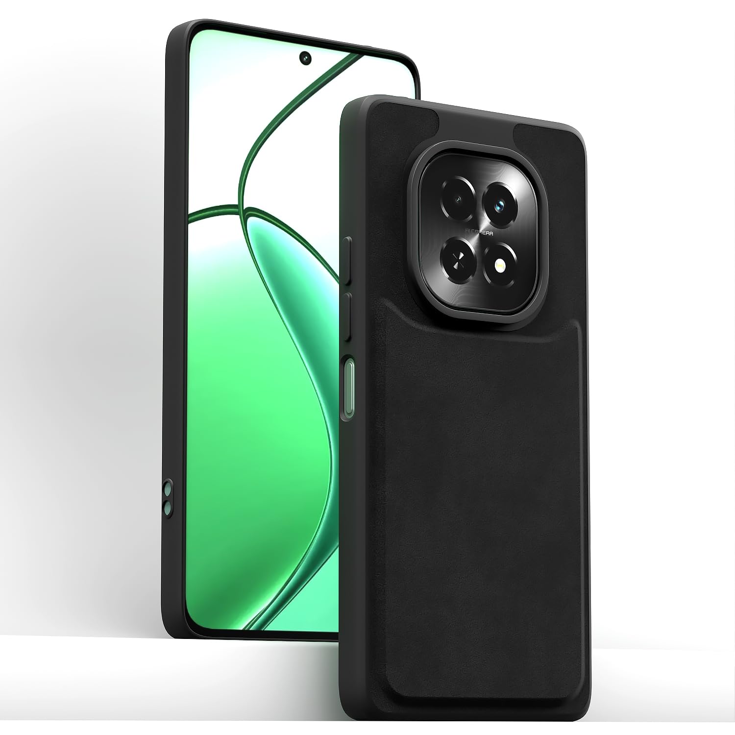 Black Leather mobile back cover for Realme C63 5G – Pikkme – photo 2