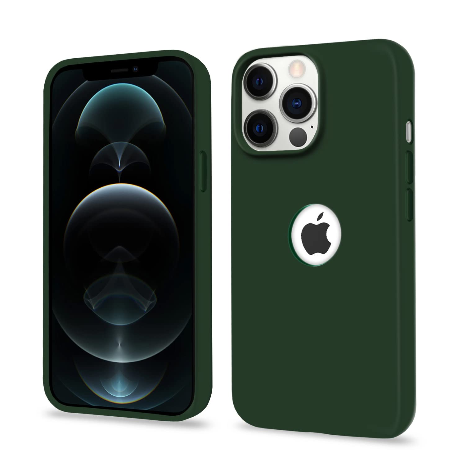 iPhone 12 Pro Max Soft Silicone mobile back cover in atrovirens by Pikkme