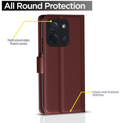 Poco C85 5G flip cover in brown by Pikkme – photo 4