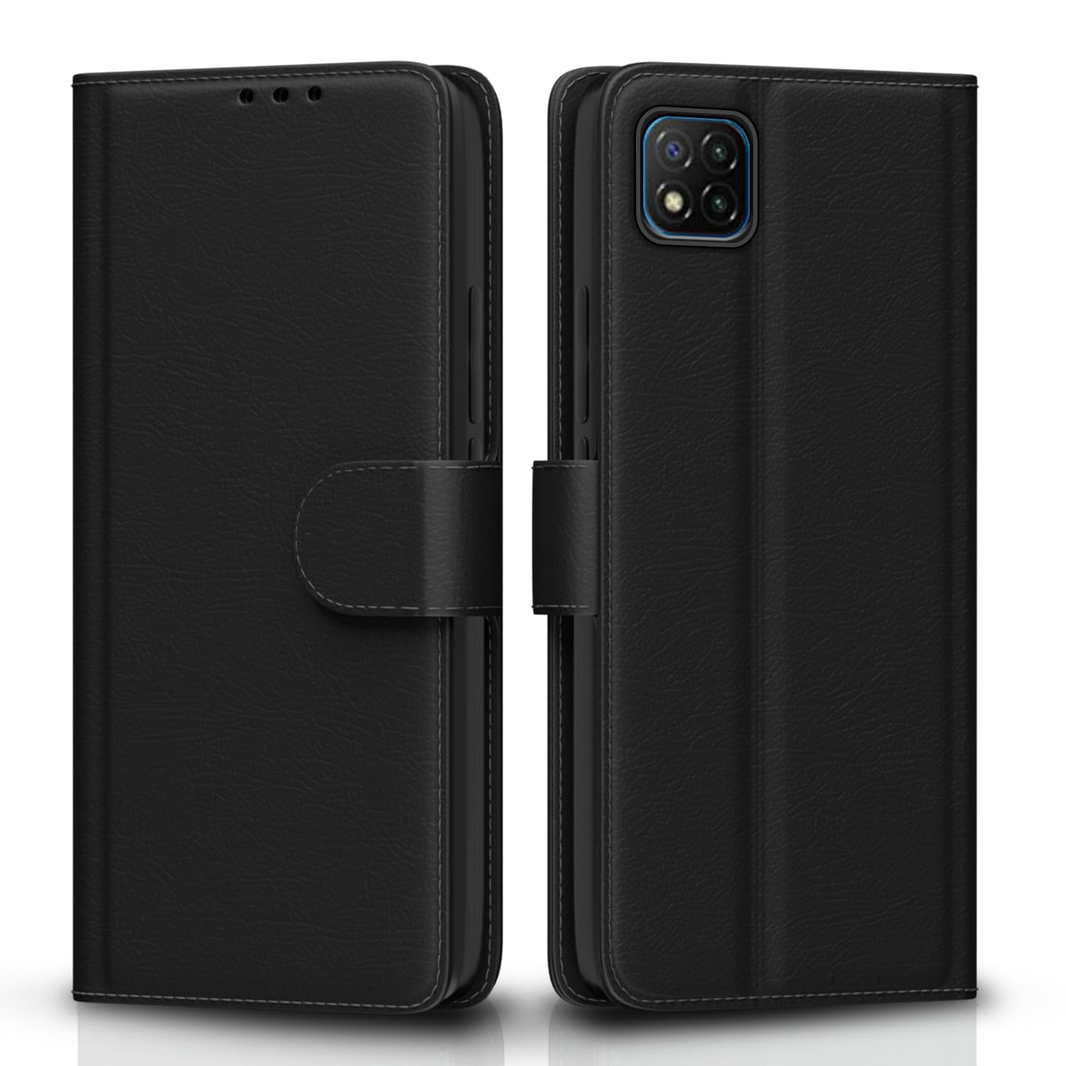 Black Wallet flip case for Poco C3 – Pikkme