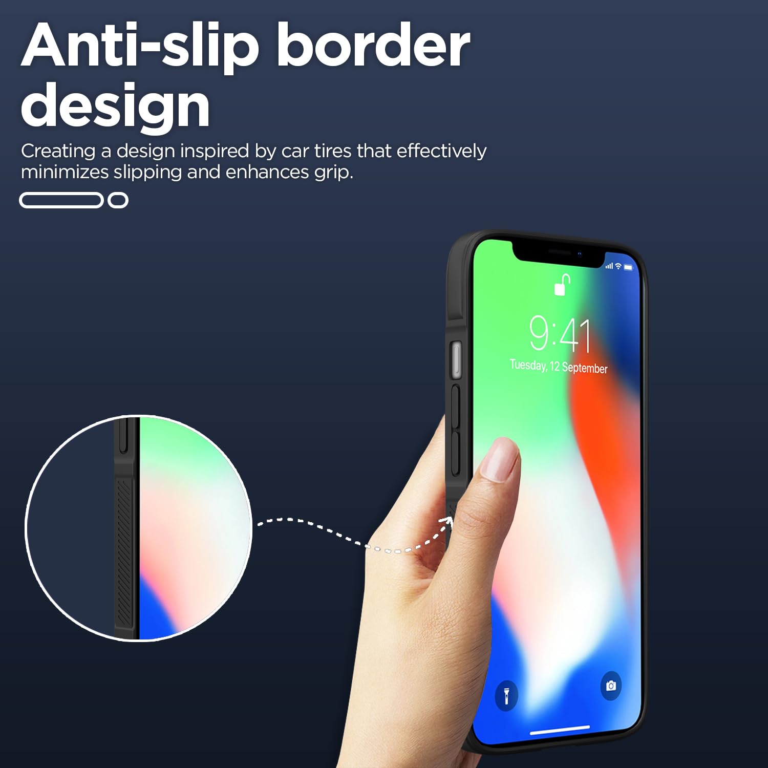 Pikkme iPhone X/Xs ZigZag Soft matte Liquid Silicone Back Cover (Black)