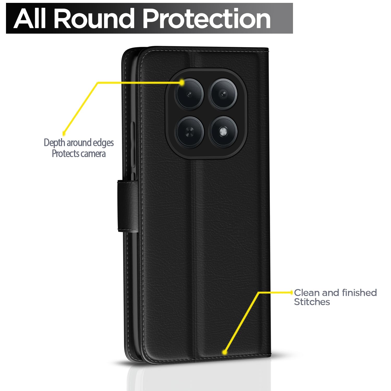 Pikkme black Wallet mobile flip cover for Redmi Note 15 5G – photo 4