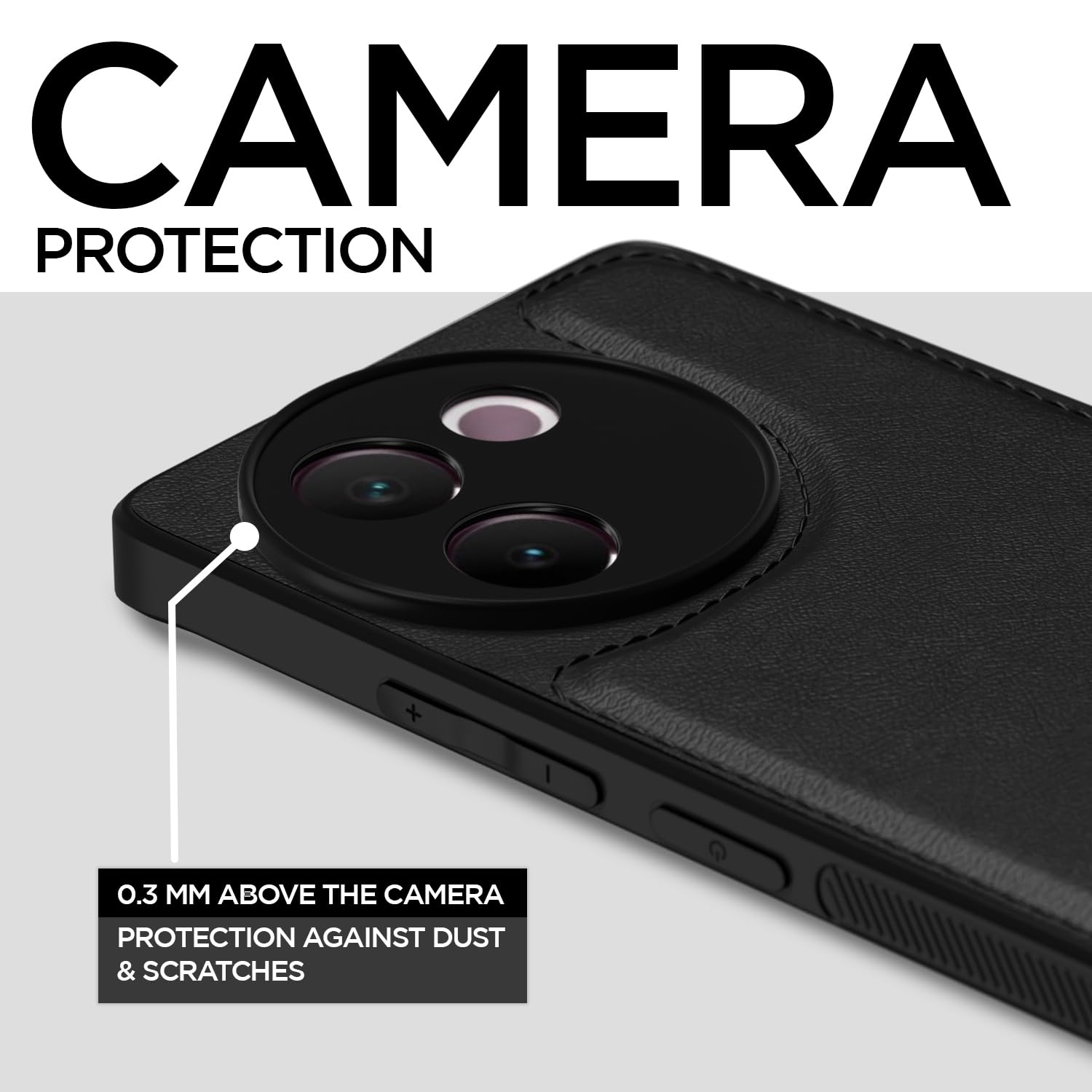 Black Leather back cover for Vivo V30e 5G – Pikkme – photo 3