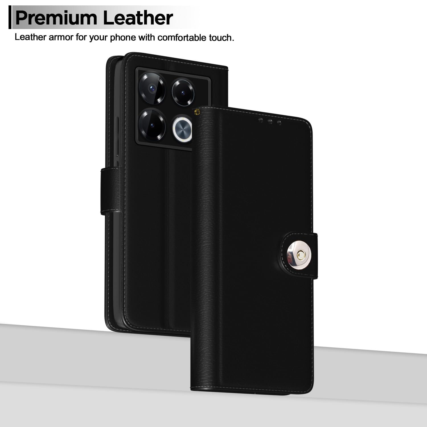 Infinix Note 40 Pro Plus 5G Button flip cover in black by Pikkme – photo 2