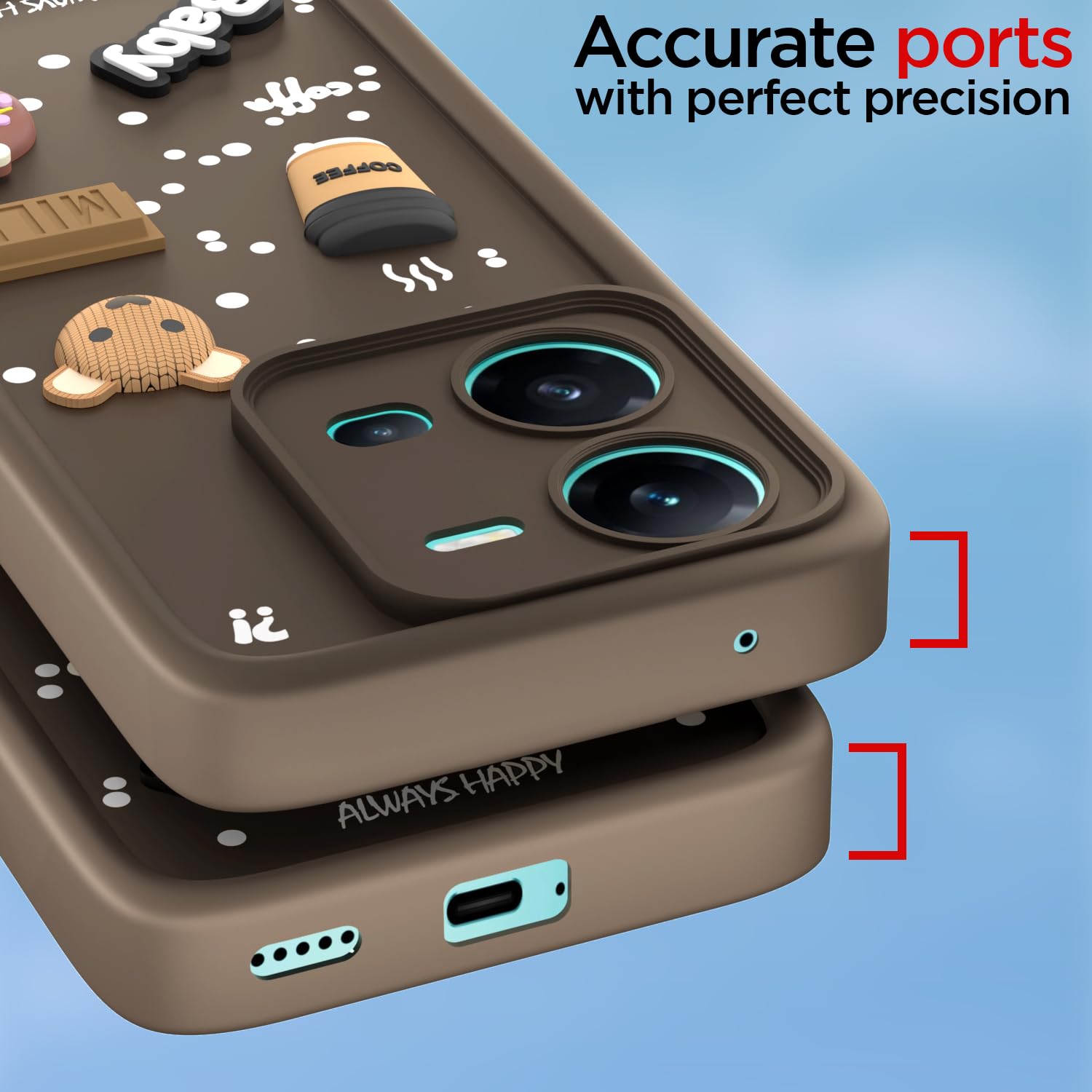 Brown Silicone mobile cover for Vivo V25 5G – Pikkme – photo 4