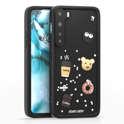 Pikkme Oneplus Nord - 2020 Cute Fun Cartoon 3D Bear Silicon Back Cover - Black