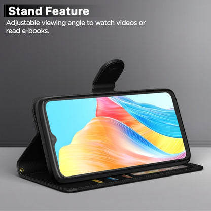 Pikkme Oppo A38 4G Vintage Flip Cover (Black)