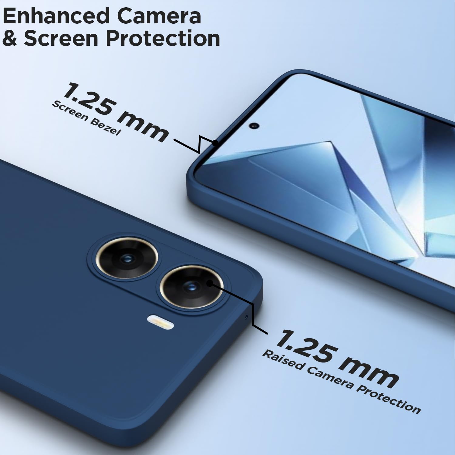 Pikkme Vivo V29e 5G  Soft Matte Silicone Shockproof Case (Blue)
