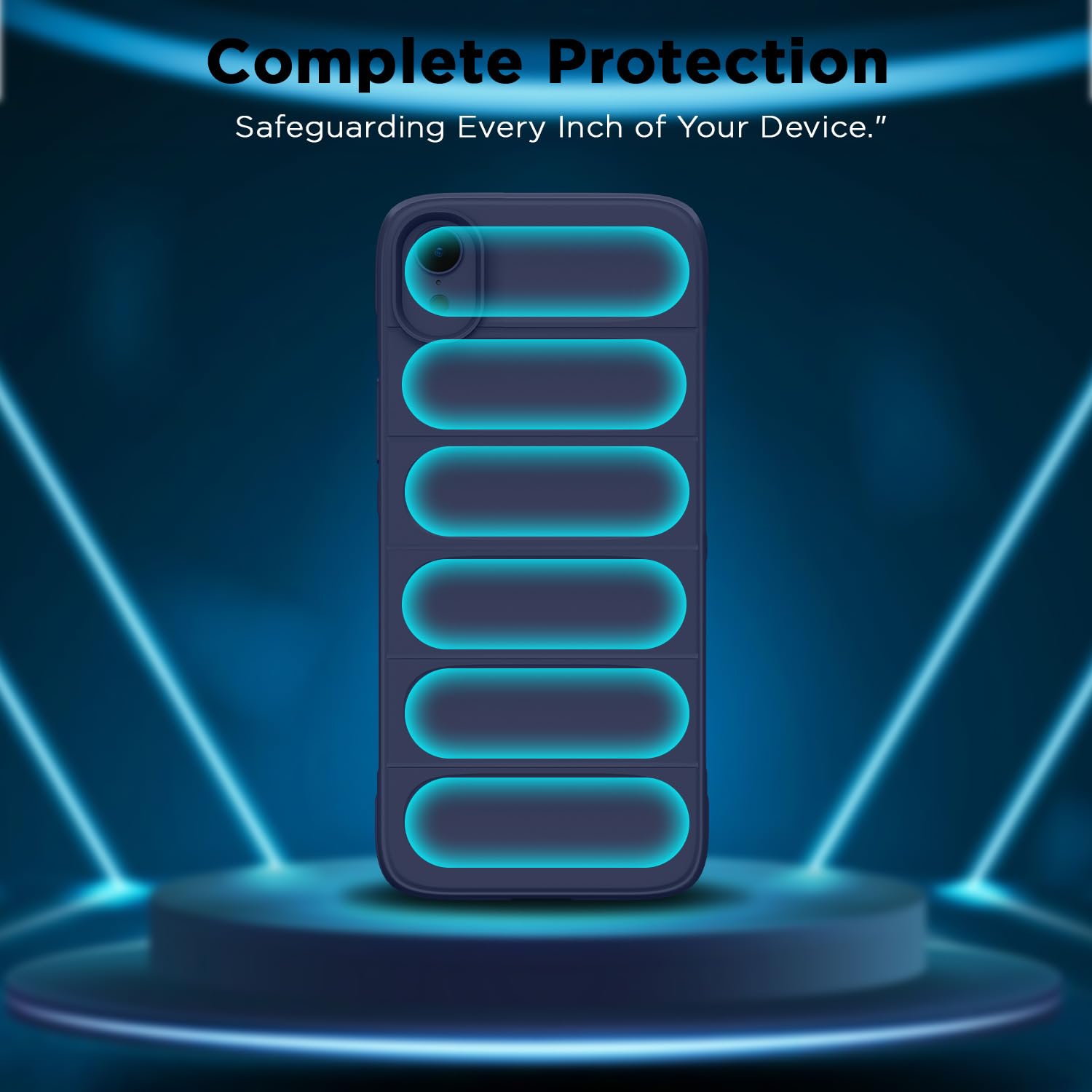 Pikkme iPhone Xr ZigZag Soft matte Liquid Silicone Back Cover (Blue)