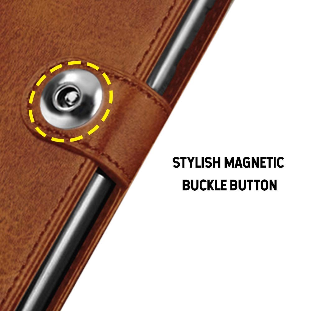 Samsung A50/A50s/A30s Button flip case in brown by Pikkme – photo 4